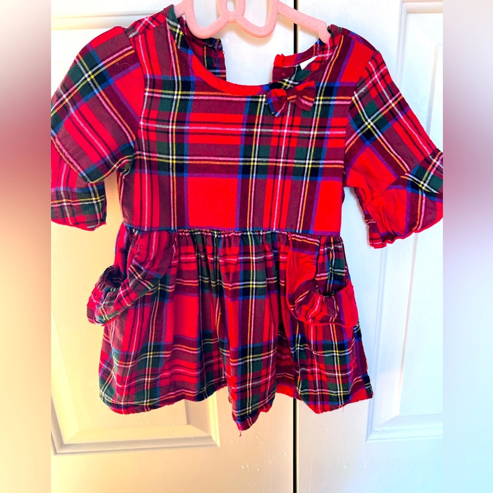 Girls tartan flannel dress size 2T.